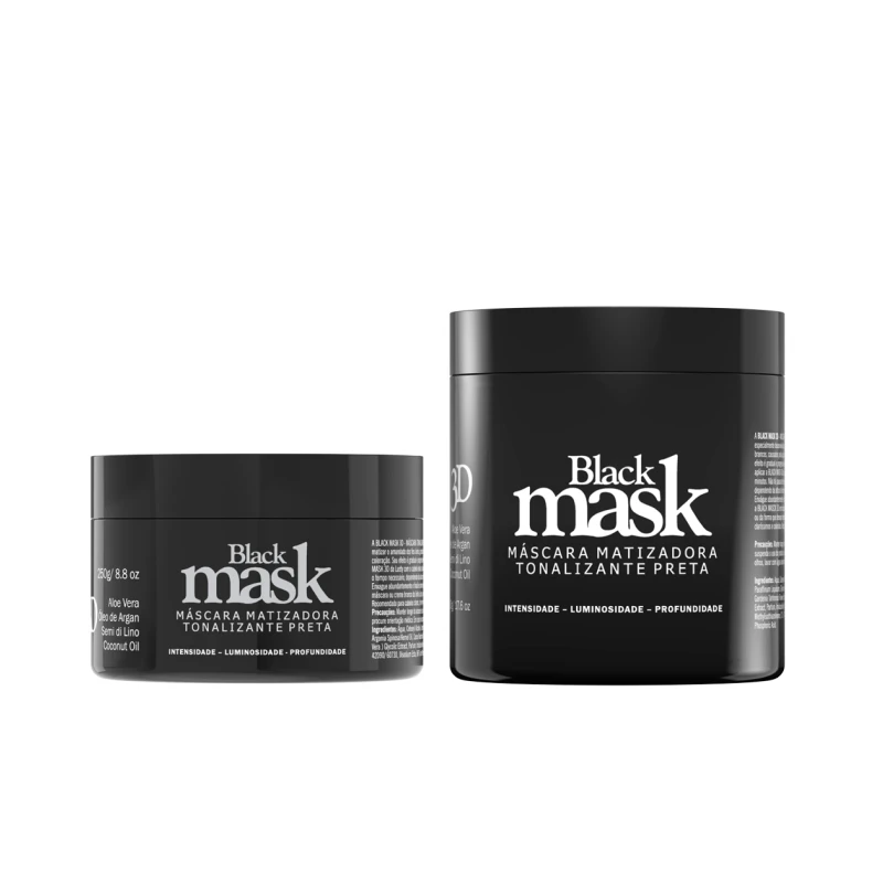 Black Mask 3D LUSTY (Máscara Matizadora Tonalizante Preta Profissional) 250 gr ou 500 gr