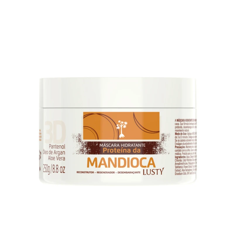 Máscara Hidratante 3D MANDIOCA - LUSTY (Proteína da Mandioca) 250 gr ou 500 gr